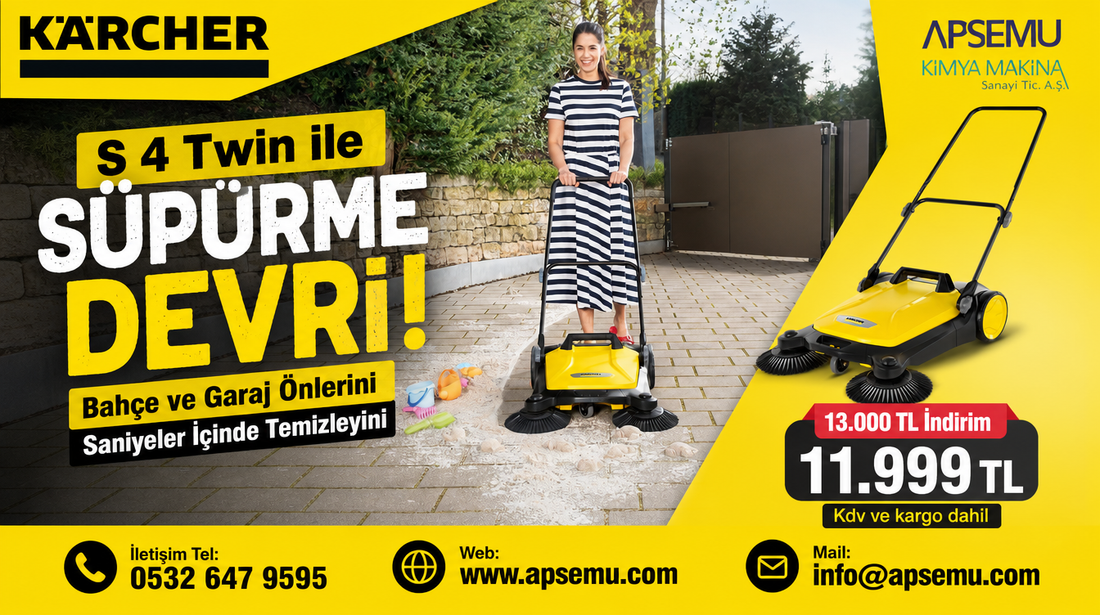 S 4 Twin ile Süpürme Devri: Bahçe ve Garaj Önlerini Saniyeler İçinde Temizleyin