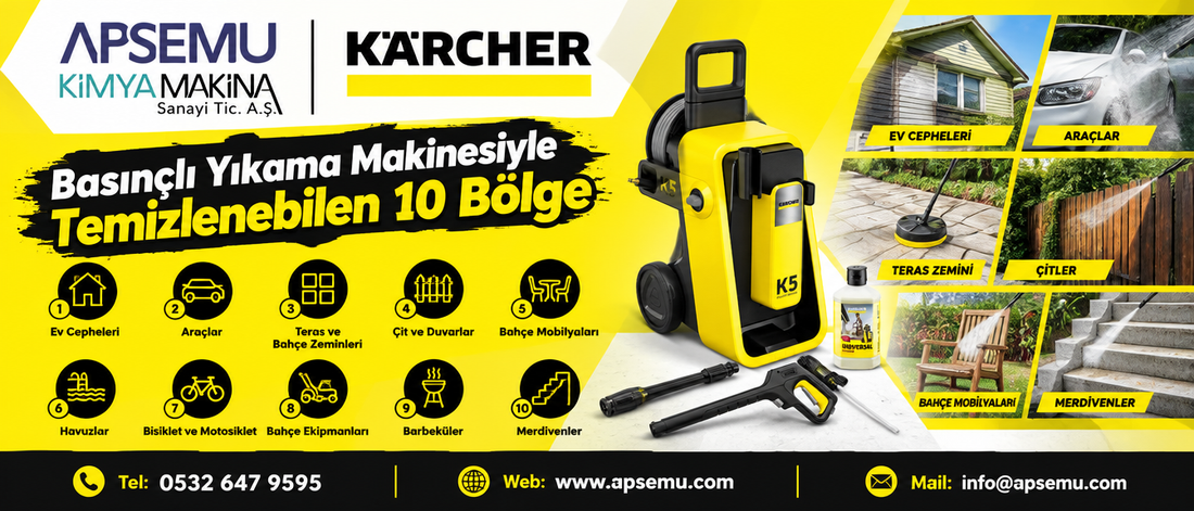 Basınçlı Yıkama Makinesiyle Temizlenebilen 10 Şey