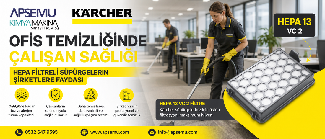 Ofis Temizliğinde Çalışan Sağlığı – HEPA Filtreli Süpürgelerin Şirketlere Faydası