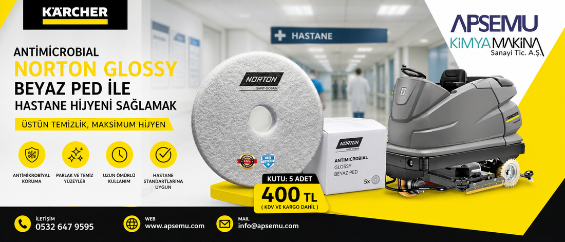 Antimicrobial Norton Glossy Beyaz Ped ile Hastane Hijyeni Sağlamak