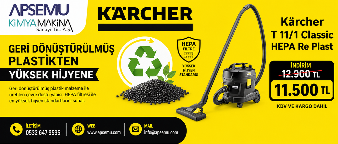 Geri Dönüştürülmüş Plastikten Yüksek Hijyene (Kärcher T 11/1 Classic HEPA Re Plast İncelemesi)