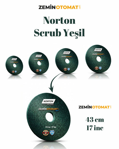 Norton Scrub Yeşil Zemin Temizleme Pedi (Antimikrobiyal)